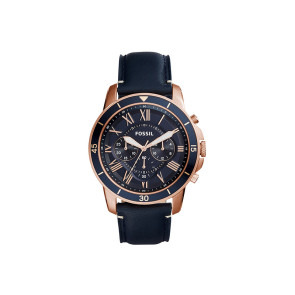 Watch strap Fossil FS5237 Leather Blue 22mm